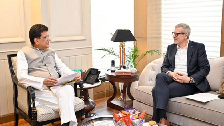 Business News | Piyush Goyal Meets Airbus India Chief; Focus on Aerospace Manufacturing, MRO Capabilities
