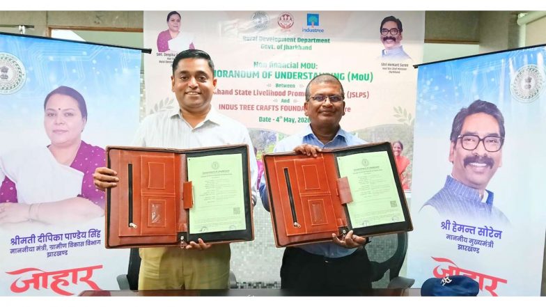 Business News | Industree Foundation Signs MoU with Jharkhand State Livelihood Promotion Society (JSLPS)  to Enhance Regenerative Bamboo-based Women-led Livelihoods