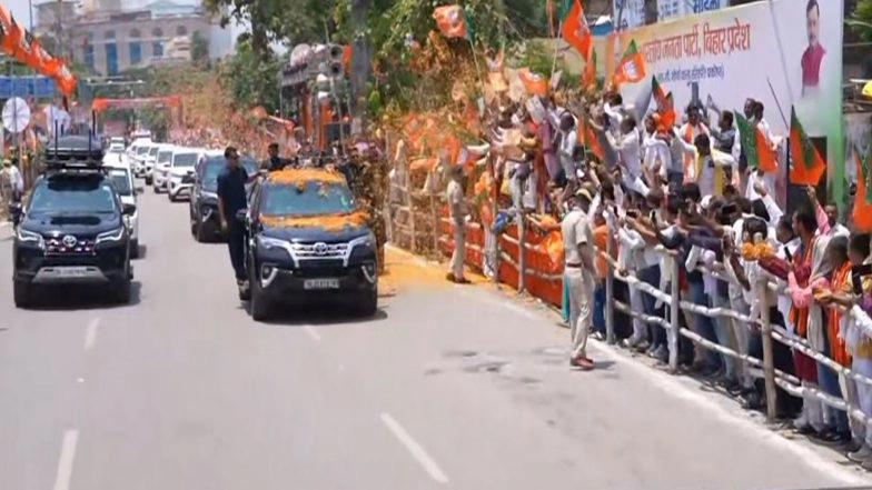 India News | PM Modi Holds Roadshow in Patna After Bihar Cabinet Expansion Programme