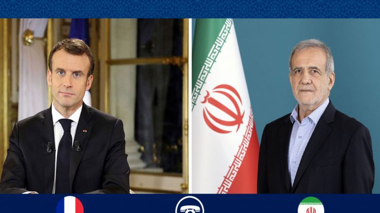 Iran-US Tensions: President Masoud Pezeshkian Accuses Washington of ‘Stabbing Tehran From Behind’ During Talks With French President Emmanuel Macron