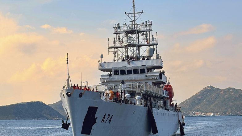 World News | India-Vietnam Deepen Scientific Cooperation as Oceanographic Research Vessel INS Sagardhwani Arrives in Cam Ranh