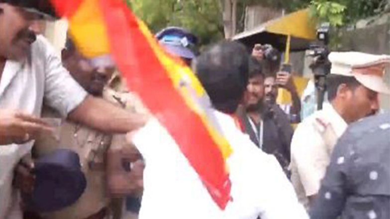 India News | TVK Cadres Stage Protest Outside Lok Bhavan; Demand Governor Invite Vijay to Form Govt