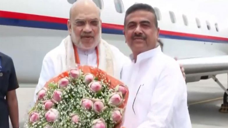 India News |  Home Minister Amit Shah Arrives in West Bengal to Chair Party Meeting as Central Observer