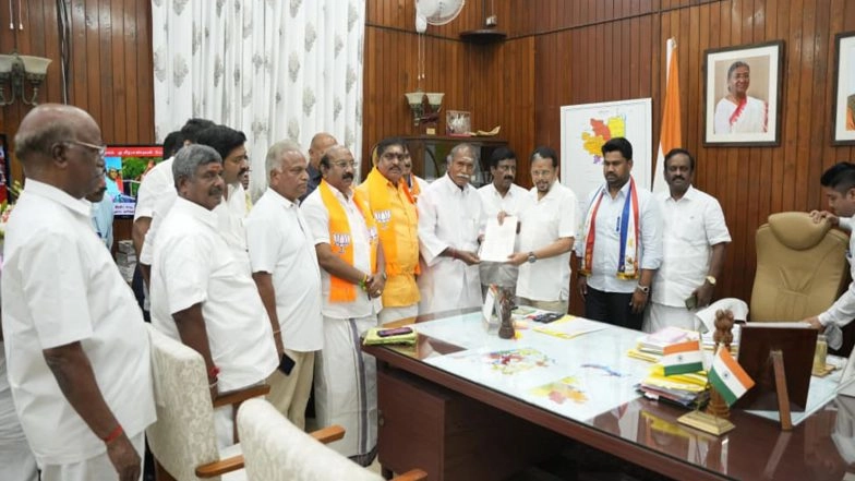 India News | Rangasamy Meets LG, Stakes Claim to Form Government in Puducherry