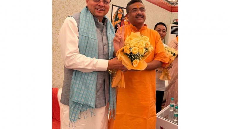 India News | Uttarakhand CM Dhami Extends Wishes to CM Suvendu Adhikari After Oath Ceremony in West Bengal