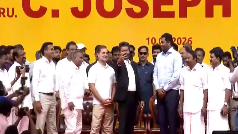 India News | Vijay's Selfie Moment with Rahul Gandhi After Taking Oath as CM of Tamil Nadu