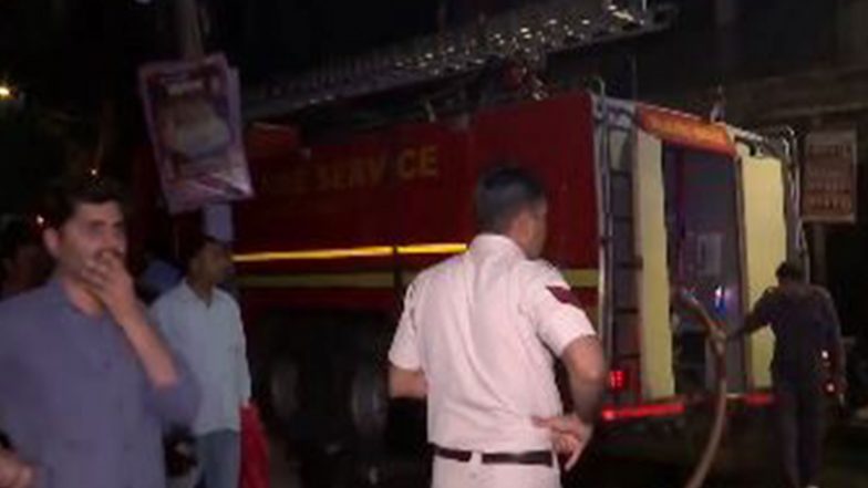 India News | JK: Massive Fire Erupts at Scrap Factory Near National Highway in Mirbazar; Operation Underway to Control Blaze