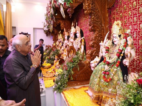 India News | Gujarat CM Bhupendra Patel Offers Prayers at Newly-constructed Shri Ram Darbar in Thaltej