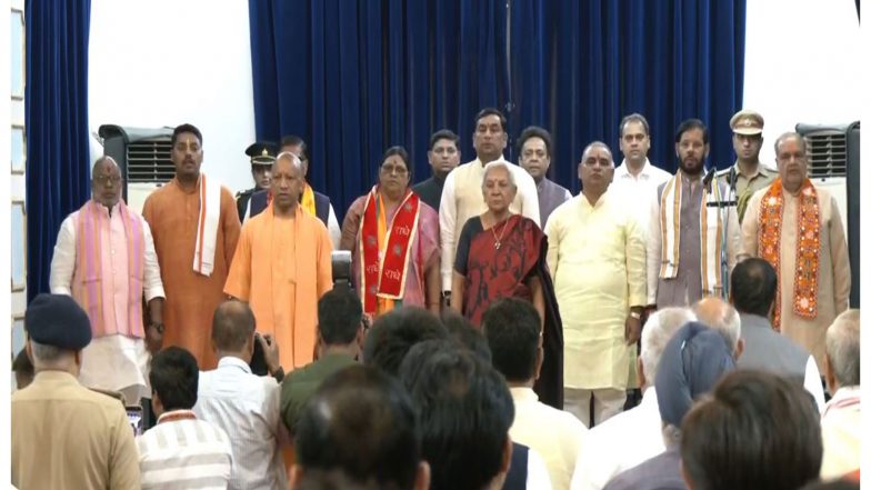 India News | UP Cabinet Expansion: Bhupendra Chaudhary, Manoj Pandey Sworn in as Ministers in Yogi's Govt