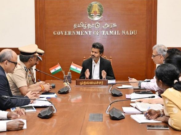India News |  Tamil Nadu: Vijay Reviews Law and Order Situation in First Meeting After Taking CM Oath
