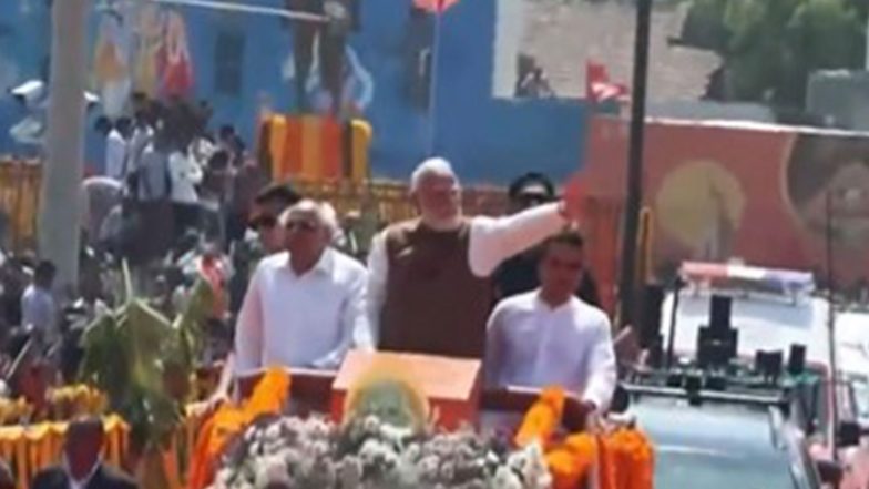 India News | Gujarat: PM Modi Holds Roadshow in Somnath Ahead of Somnath Amrit Mahotsav