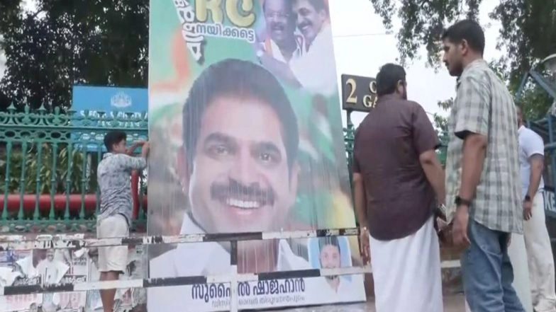 India News | CPI(M) Worker Caught on CCTV Installing Pro-KC Venugopal Flex in Thrissur; UDF Alleges Conspiracy