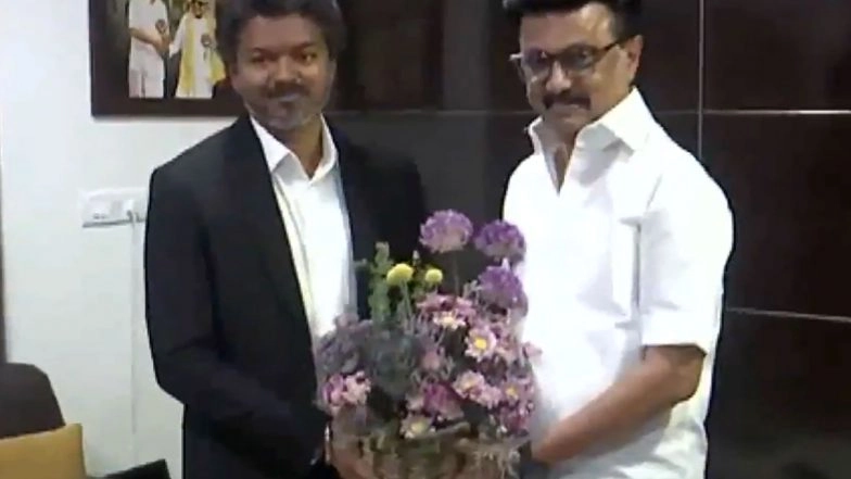 India News | Tamil Nadu CM Vijay Meets MK Stalin, Udhayanidhi After Taking Oath