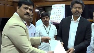 TVK MLA JCD Prabhakar Files Nomination for Tamil Nadu Assembly Speaker in Presence of CM Vijay