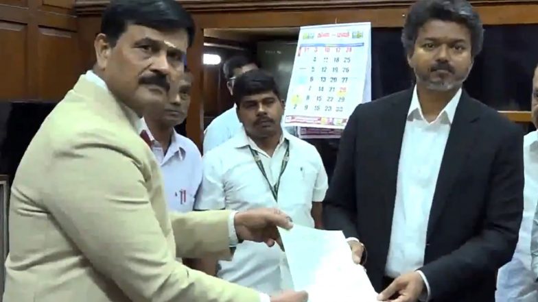 TVK MLA JCD Prabhakar Files Nomination for Tamil Nadu Assembly Speaker in Presence of CM Vijay