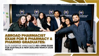 Business News | Abroad Pharmacist Exam for B Pharmacy & PharmD Graduates: Elite Expertise Announces 95% OPRA Exam for Australia & New Zealand March 2026 Result