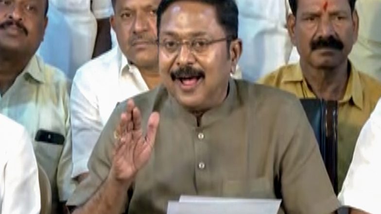 India News | TTV Dhinakaran Expels Lone AMMK MLA Kamaraj for Backing Vijay-led TVK in Tamil Nadu Assembly