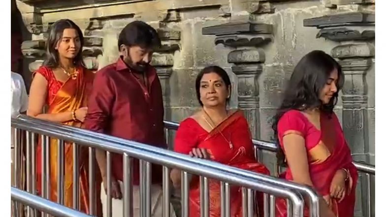 Entertainment News | Actress Jeevitha Visits Sri Venkateswara Swamy Temple with Family; Offers Prayers