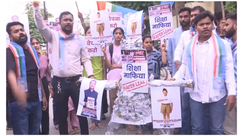 India News | MP: NSUI Protests in Bhopal over NEET Exam Cancellation, Burns Effigies of Union Education Minister, NTA Chief