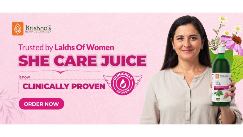 Business News | Krishna's Ayurveda, She Care Juice Clinically Proven to Support PCOD Management in 90 Days