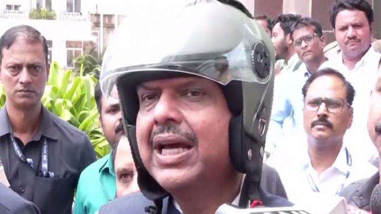 India News | Maharashtra CM Reaches Vidhan Bhavan for MLC Oath-taking on Motorbike After PM Modi's Appeal on Fuel Conservation