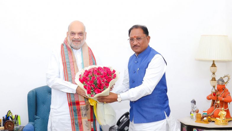 India News | Chhattisgarh CM Vishnu Deo Sai Holds High-level Meeting with Amit Shah, Discusses 'Bastar Development Model'