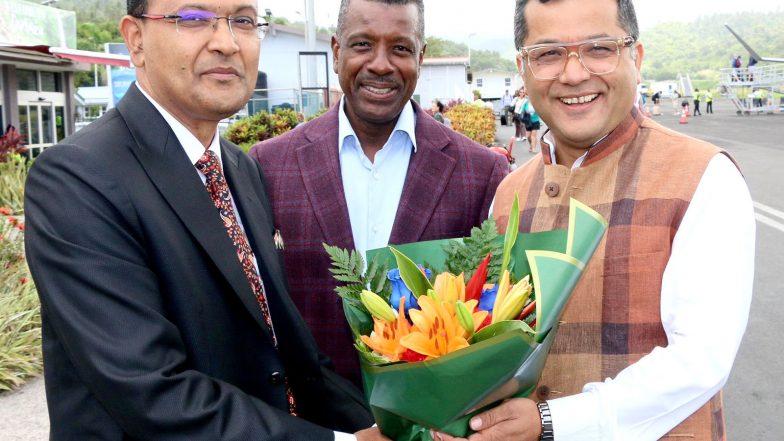 World News | MoS Margherita Visits Dominica, Pays Tribute to Mahatma Gandhi in Belize