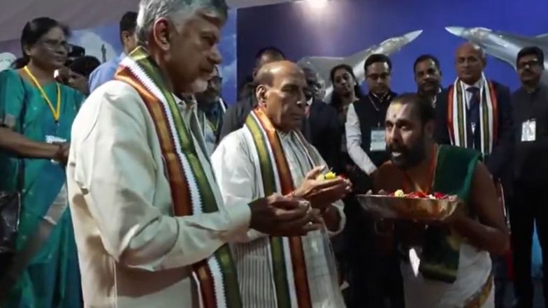 India News | Andhra CM Chandrababu Naidu, Rajnath Singh, Lokesh Lay Foundation Stone for AMCA Project in Puttaparthi