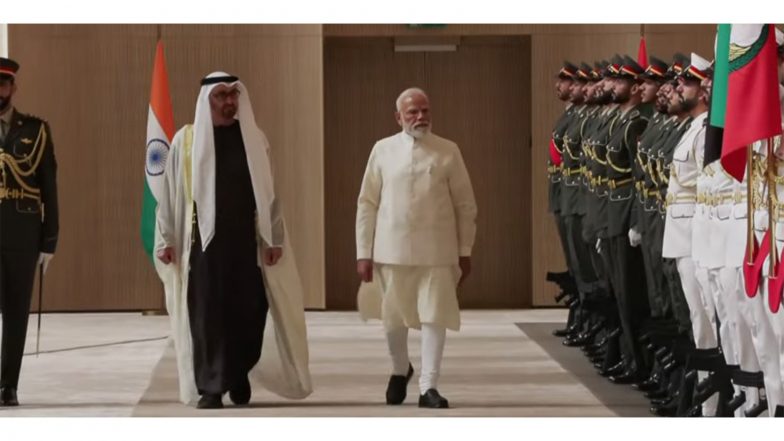 World News | PM Modi's Plane Gets F16 Escort as He Arrives in UAE on First Leg of 5 Nation Visit