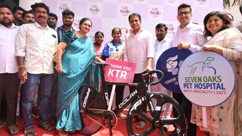 India News | KTR Fulfils Promise to Young Cyclist Ramya Under 'Gift a Smile' Initiative
