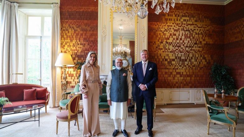 World News | PM Modi Meets King Willem-Alexander and Queen Maxima of Netherlands, Exchanges Views on Strengthening Ties