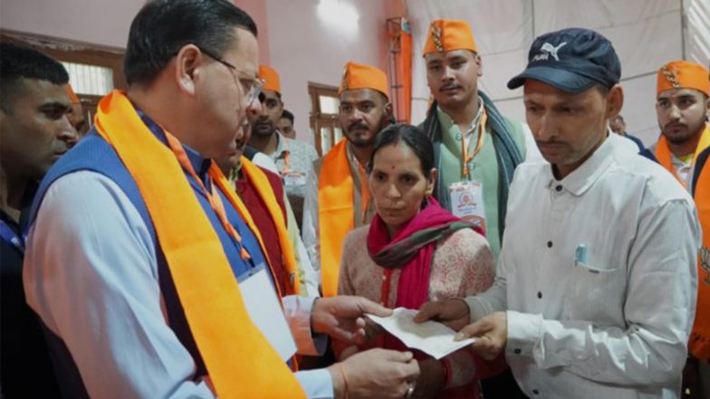 India News | Uttarakhand CM Meets Bereaved Family of Somendra Singh Bohra, Expresses Grief over His Demise