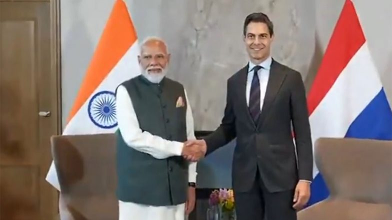 World News | PM Modi-Dutch PM Jetten Hold Bilateral Talks as India, Netherlands Exchange Several MoUs