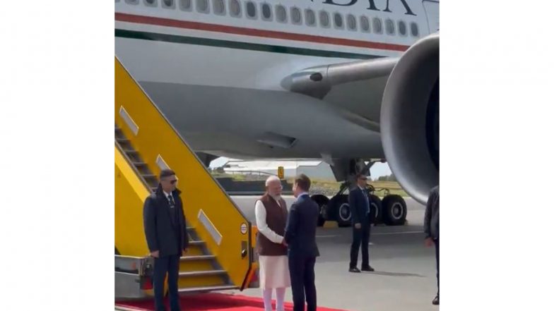 World News | Gripen Fighter Jets Escort PM Narendra Modi into Sweden as He Lands in Gothenburg for High-stakes Bilateral Talks