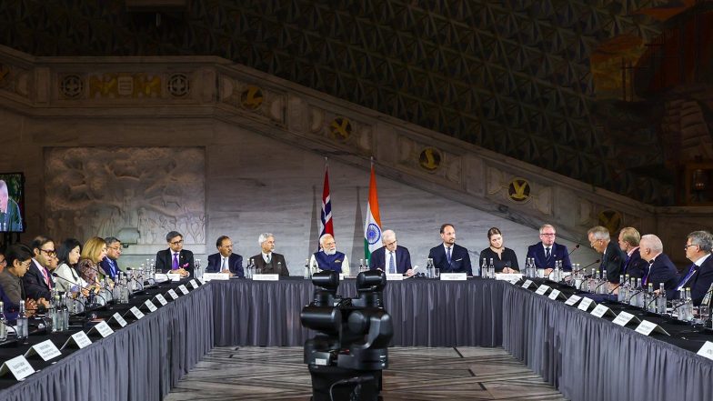 World News | PM Modi Interacts with Leading Norwegian Business and Research Leaders, Highlights Opportunities in India
