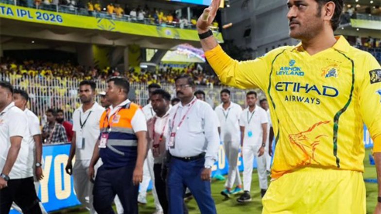 Entertainment News | IPL 2026: MS Dhoni's Appearance at Chepauk Leaves CSK Fans Emotional During Final Home Game