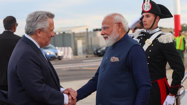 World News | Will Focus on Strengthening Cooperation Between India and Italy: PM Modi Upon Arrival in Rome