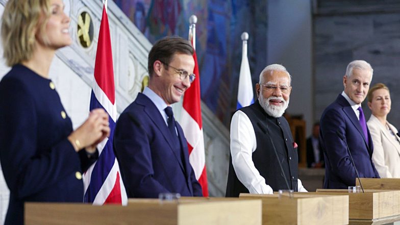 World News | India, Nordic Nations Stress on WTO's Central Role, Maritime Security Cooperation at Oslo Summit