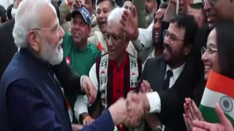 World News | PM Modi Shares Heartfelt Moments with Indian Diaspora Upon Arrival in Rome, Witnesses Cultural, Classical Performances