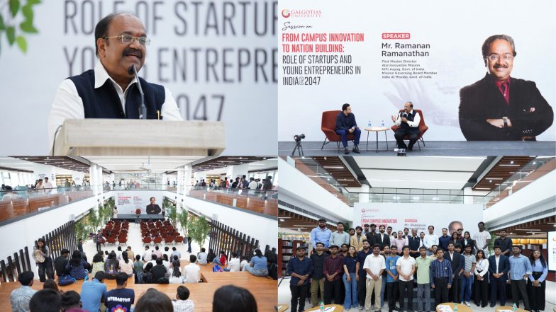 Business News | Ramanan Ramanathan, First Mission Director, Atal Innovation Mission, Applauds Entrepreneurial and Innovation Culture at Galgotias University
