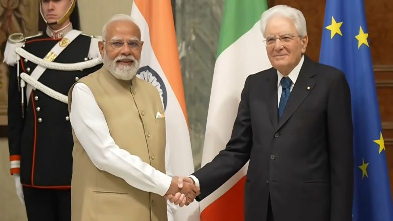 World News | PM Modi Holds Delegation-level Meeting with Italian President Sergio Mattarella