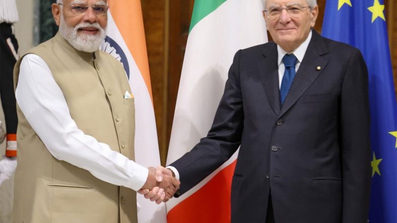 World News | PM Modi Meets Italian President, Discusses Ways to Boost Bilateral Ties