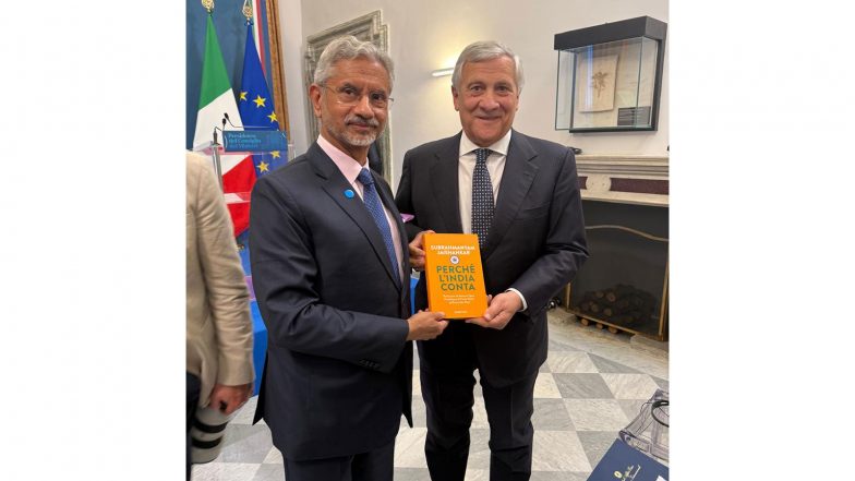 World News | EAM Appreciates Discussions with Italian FM, Gifts Italian Edition of 'Why Bharat Matters'