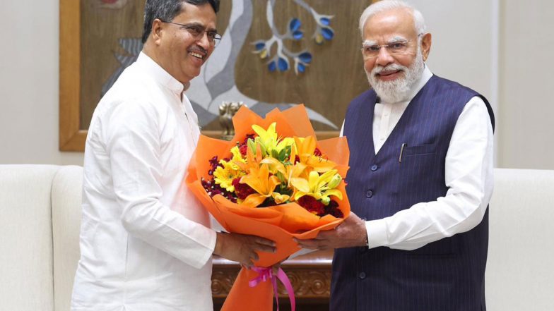 India News | Tripura CM Manik Saha Meets PM Modi, Extends Congratulations on 12 Years of Public Service