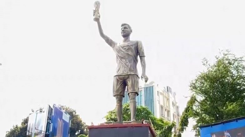 Sports News | 70-foot Messi Statue in Kolkata to Be Taken Down Due to Safety Concerns