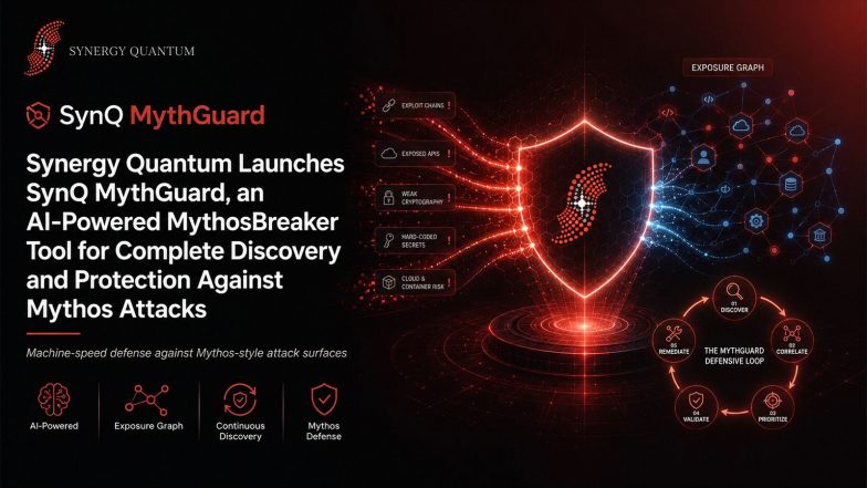 Business News | Synergy Quantum Launches SynQ MythGuard, an AI-Powered MythosBreaker Tool for Complete Discovery and Protection Against Mythos Attacks