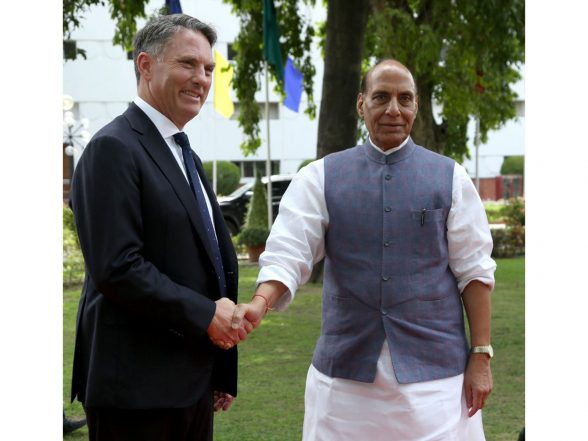 World News | Rajnath Singh, Australian Dy PM to Hold Second India-Australia Defence Ministers' Dialogue