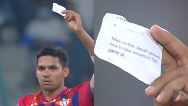 Akash Singh Does Unique &lsquo;Note&rsquo; Celebration After Dismissing Ruturaj Gaikwad In LSG vs CSK IPL 2026 (Watch Video)
