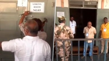 Davanagere South Bypoll Election Result 2026: Election Commission Officials&rsquo; Break Strong Room Locks as Keys Go &lsquo;Missing&rsquo; (Watch Video)