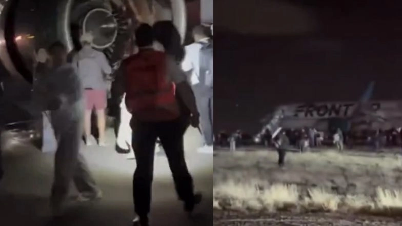 Denver Airport Incident: Pedestrian Sucked Into Frontier Airlines Engine During Takeoff, Flight Makes Emergency (Watch Video)